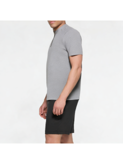 Loose Solid Color Half-Zip Short Sleeves