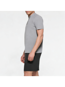 Loose Solid Color Half-Zip Short Sleeves