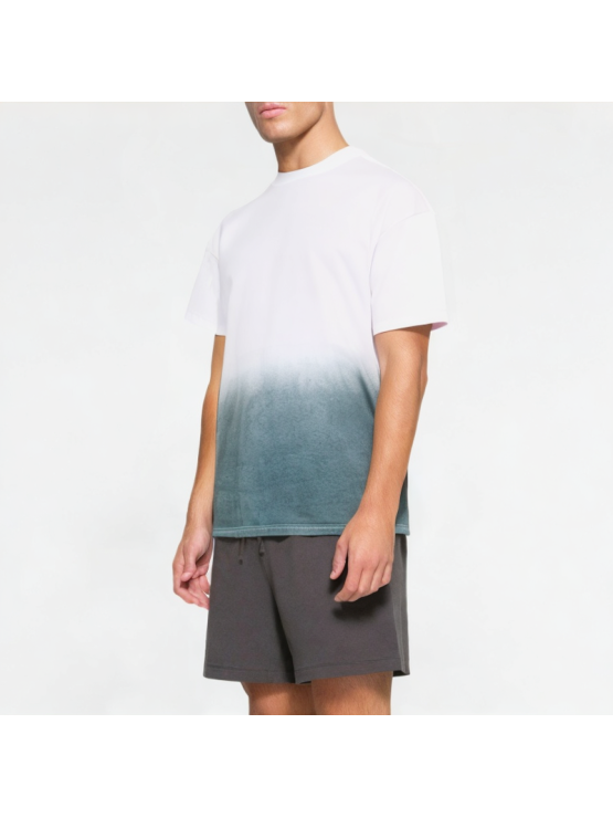 Gradient Round Neck Men's Short Sleeves