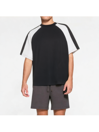Splicing Contrast Color Short Sleeves