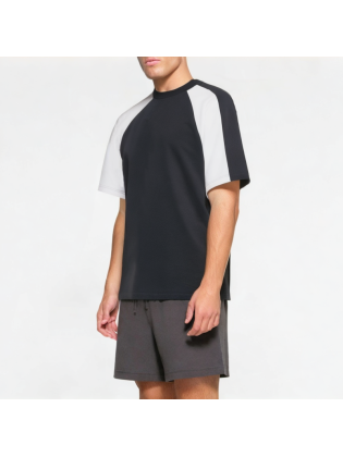 Splicing Contrast Color Short Sleeves