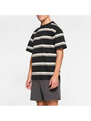 Retro Contrast Striped Short Sleeves