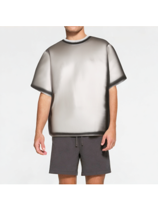 Inkjet Contrast Round Neck Short Sleeve