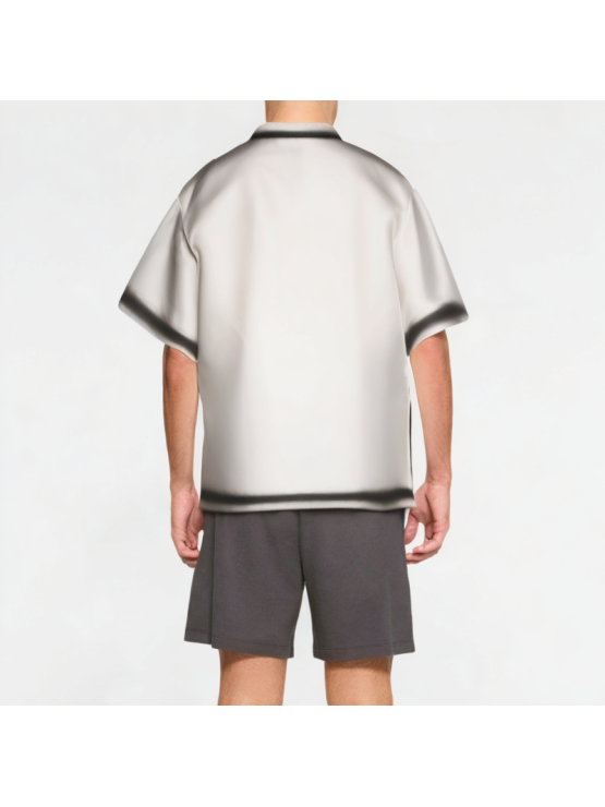 Inkjet Contrast Round Neck Short Sleeve