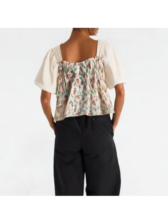 Chiffon Floral Short Sleeves