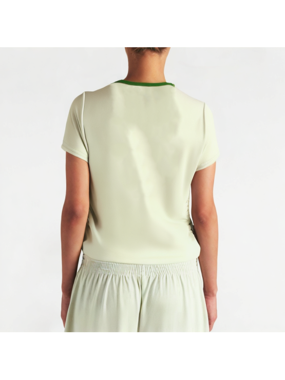 Summer Straight Shoulder Pleated Short Sleeves