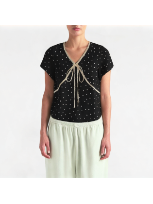 Lace V-Neck Short Sleeves