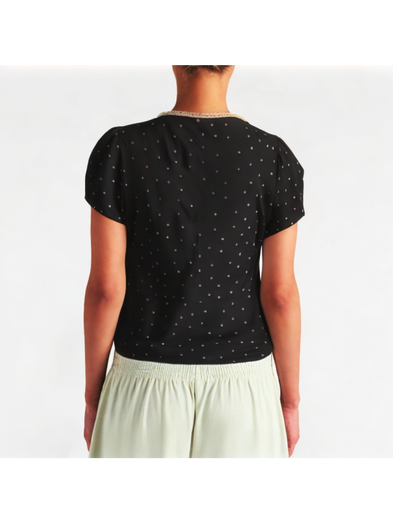 Lace V-Neck Short Sleeves