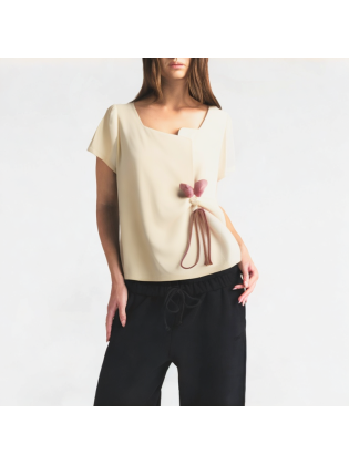 Irregular Square Neck Short Sleeve