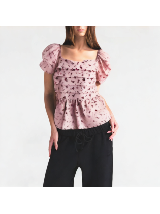 Summer Temperament Age-Reducing Floral Short Sleeves