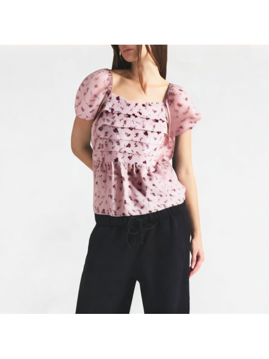 Summer Temperament Age-Reducing Floral Short Sleeves