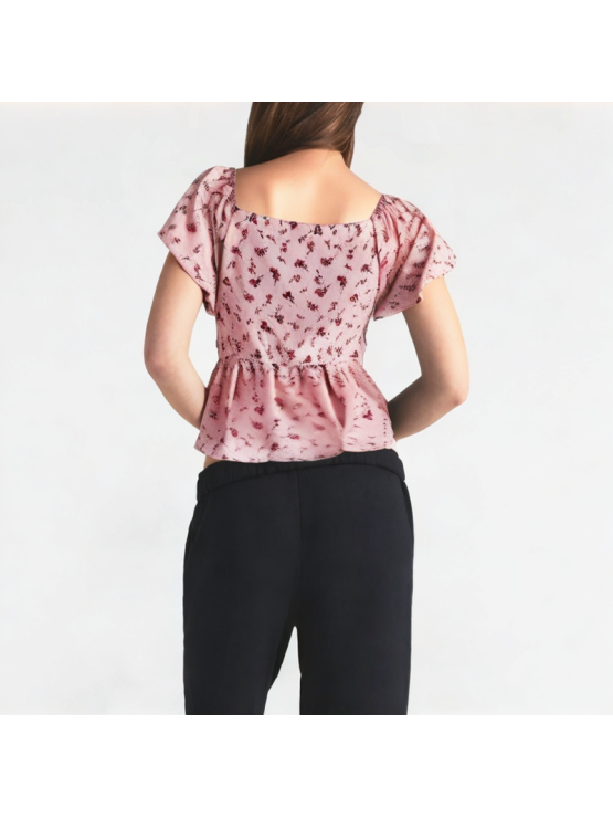Summer Temperament Age-Reducing Floral Short Sleeves