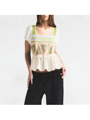 Casual Square Neck Hollow Short Sleeves
