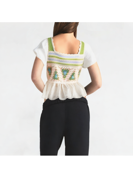 Casual Square Neck Hollow Short Sleeves