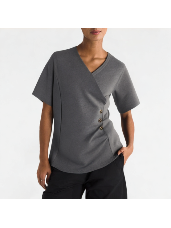 Cross V-Neck Short Sleeves