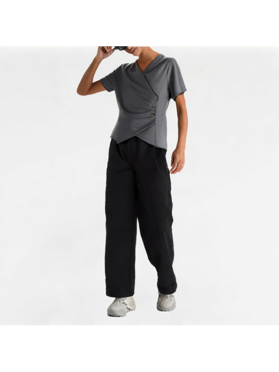 Cross V-Neck Short Sleeves