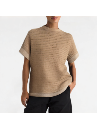 Fashion Hollow Round Neck Short Sleeve