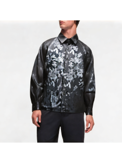 Men's Ice Silk Hidden Flower Shirt
