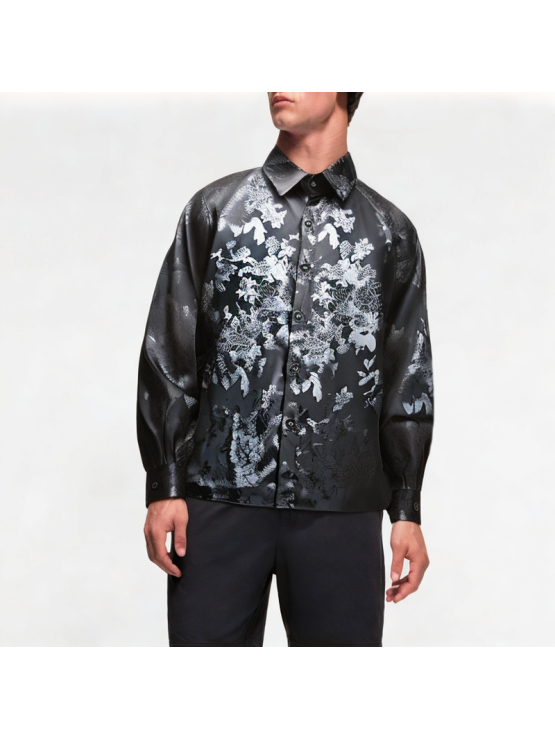 Men's Ice Silk Hidden Flower Shirt