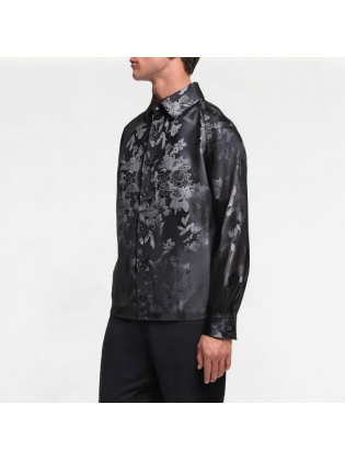 Men's Ice Silk Hidden Flower Shirt