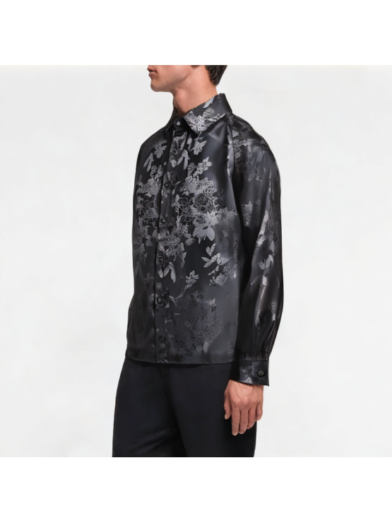 Men's Ice Silk Hidden Flower Shirt