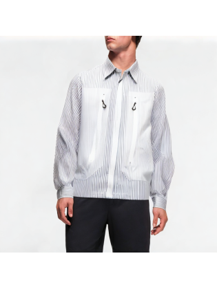Retro Striped Zipper Shirt