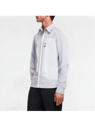 Retro Striped Zipper Shirt