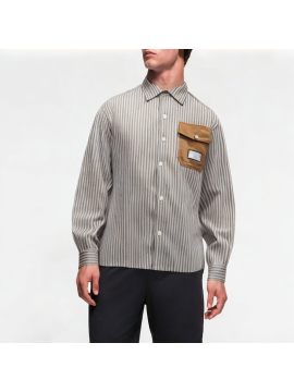 Premium Contrast Stripe Lapel Shirt