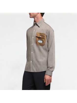 Premium Contrast Stripe Lapel Shirt