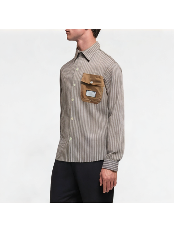 Premium Contrast Stripe Lapel Shirt