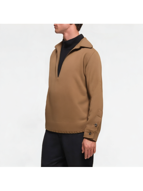 False Two-Piece Layered Deep V Shirt