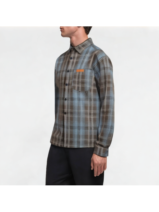 Retro Brushed Plaid Long Sleeve Shirt