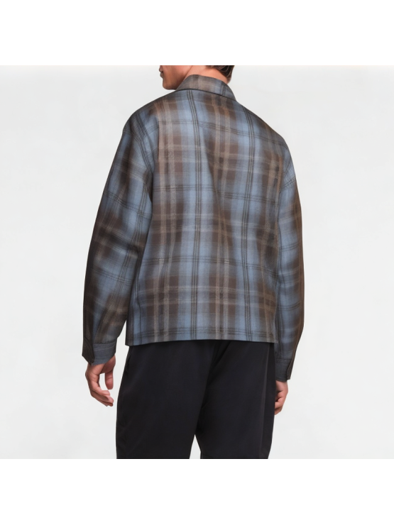 Retro Brushed Plaid Long Sleeve Shirt