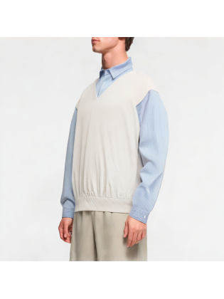 Fake Two-Piece Contrasting Loose Shirt