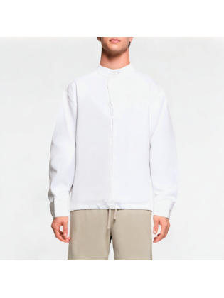 Small Stand-Up Collar Solid Color Long-Sleeved Shirt