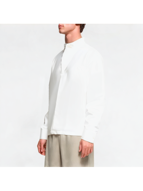 Small Stand-Up Collar Solid Color Long-Sleeved Shirt