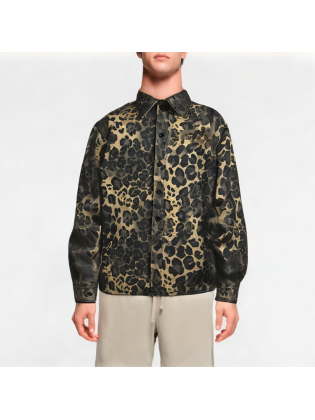 Washed Denim Leopard Shirt