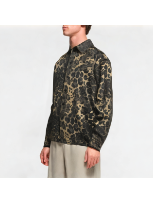 Washed Denim Leopard Shirt