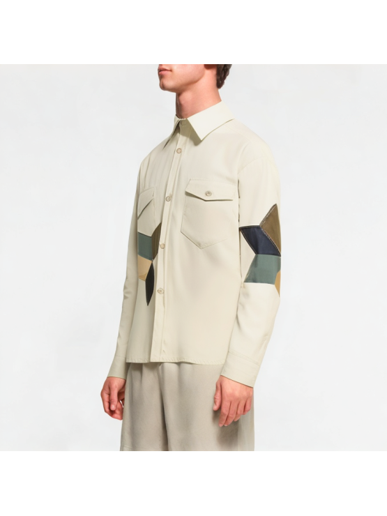 Spring Patchwork Contrast Shirt