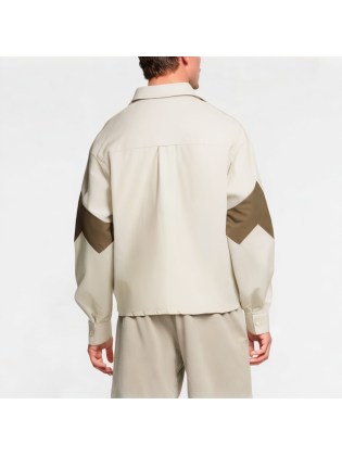 Spring Patchwork Contrast Shirt
