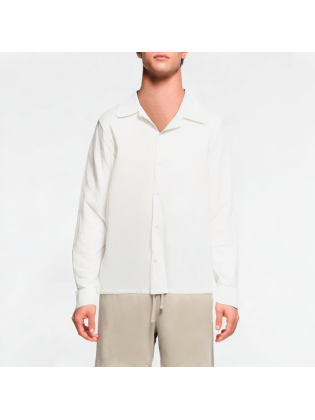 Solid Color Pleated Texture Shirt