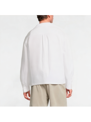 Solid Color Pleated Texture Shirt