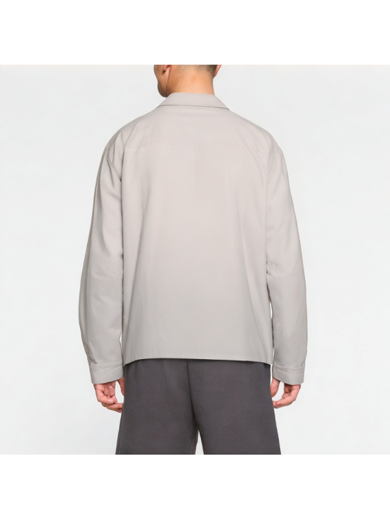 Spring Colorblock Long Sleeve Lapel Shirt