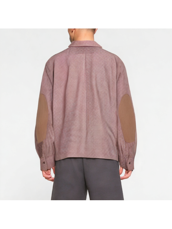 Cotton Plaid Long-Sleeved Lapel Shirt