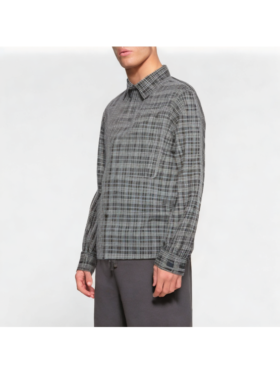 Loose Casual Plaid Lapel Shirt