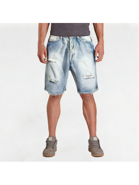 Personalized Ripped Denim Shorts
