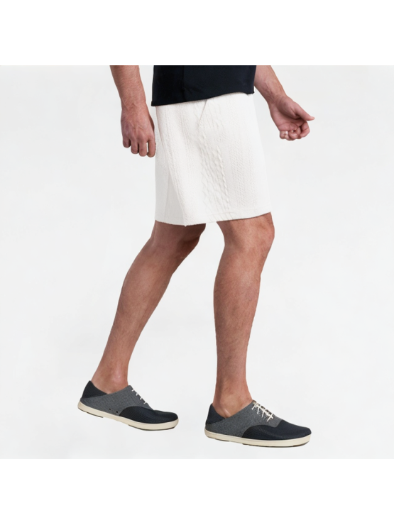 Plaid Texture Drawstring Shorts