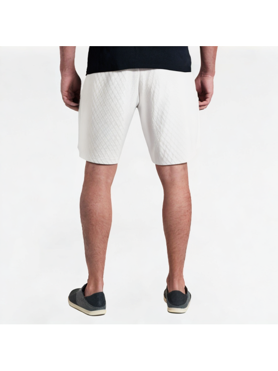 Plaid Texture Drawstring Shorts