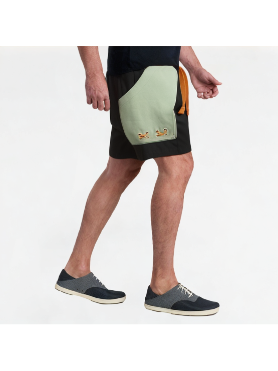 Contrast-Color Drawstring Work Shorts