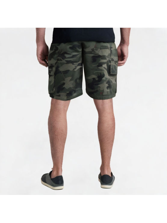 Retro Camouflage Denim Shorts
